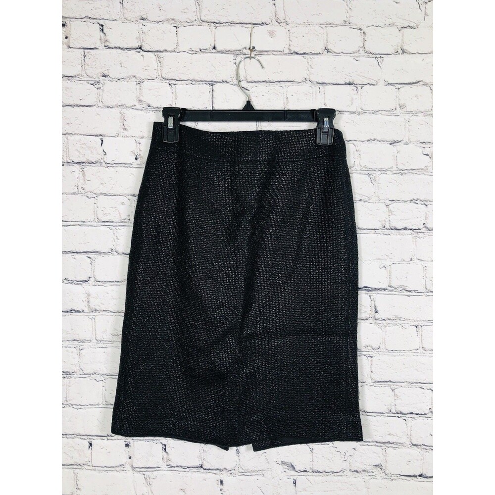 Banana Republic‎ Women Metallic Pencil Skirt Lined Textured Black Size 0